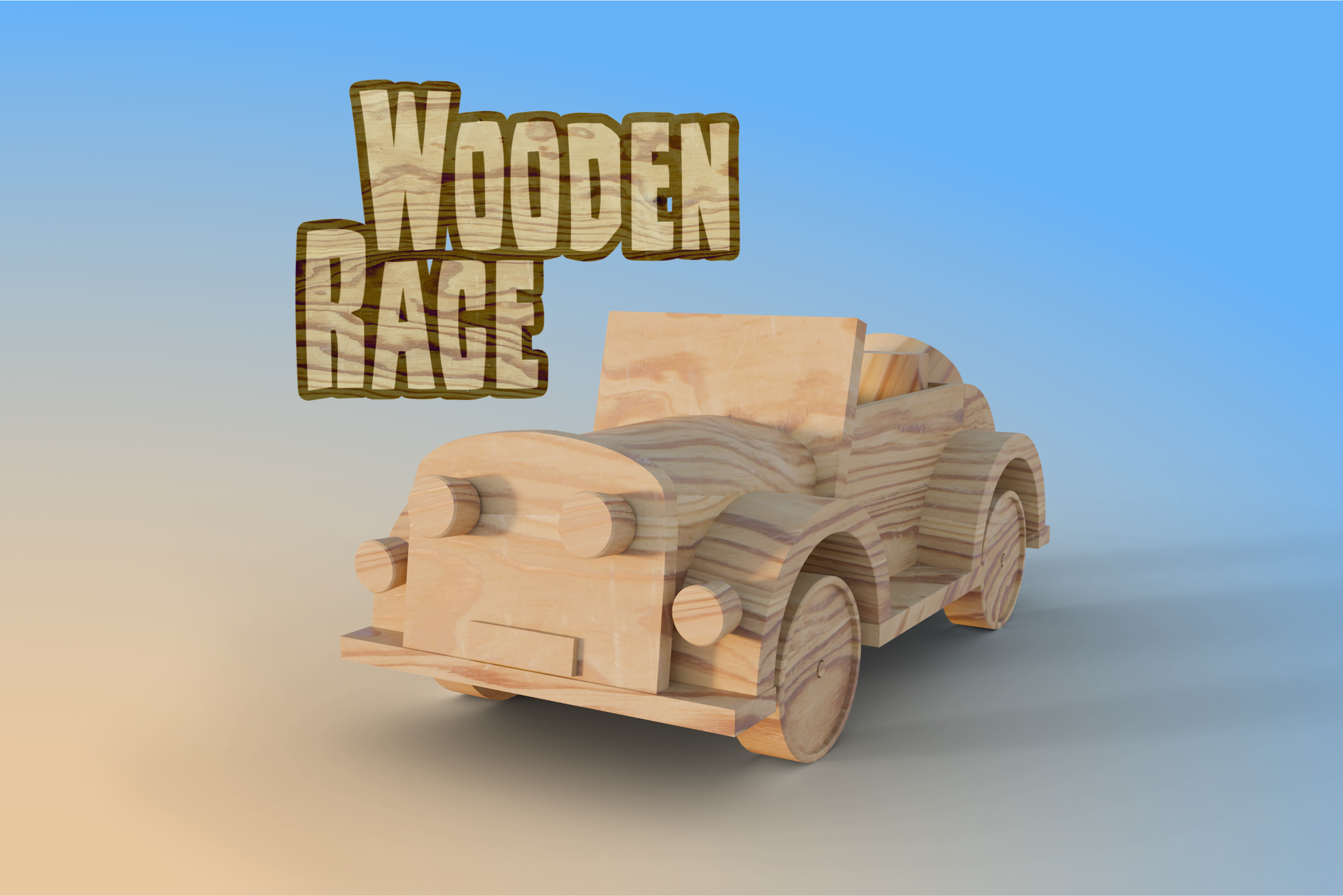 Wooden Race Start Menu Screen